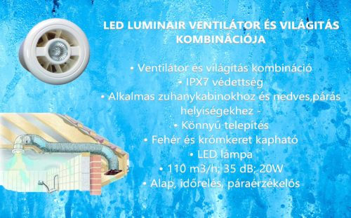 LUMINAIR L axiális ventilátor, világítással