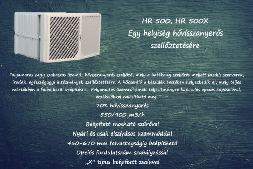 HR500D fali hővisszanyerő egy helységre
