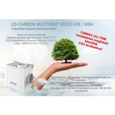  Multivent MVDC-MSH - DC motoros központi elszívóventilátor, beépített páraérzékelővel