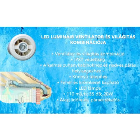 LUMINAIR TURBO SKL axiális ventilátor, világítással