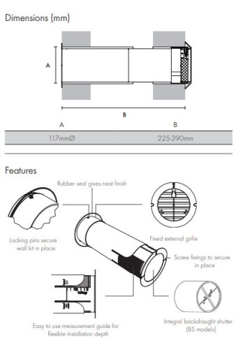 IFW - külső fali KIT, fali átvezető