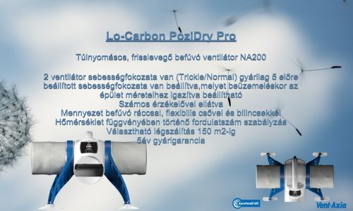 LC PoziDry Pro, Nem légcsatornázható termék, Túlnyomásos szellőztető berendezés
