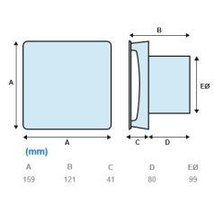 AERO T AXIÁLIS VENTILÁTOR IDŐRELÉVEL (SZAKASZOS)