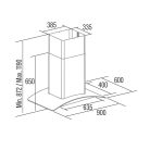 Cata - Páraelszívó ISLA GAMMA 900 X/E inox-üveg LED 
