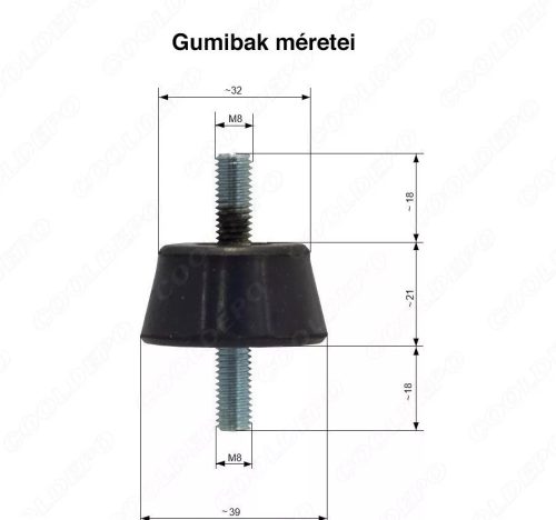 KLÍMA GUMIBAK SZETT ANTIVIBRÁCIÓS REZGÉSCSILLAPÍTÓ (KLÍMATARTÓ KONZOLHOZ) 4DB/csomag