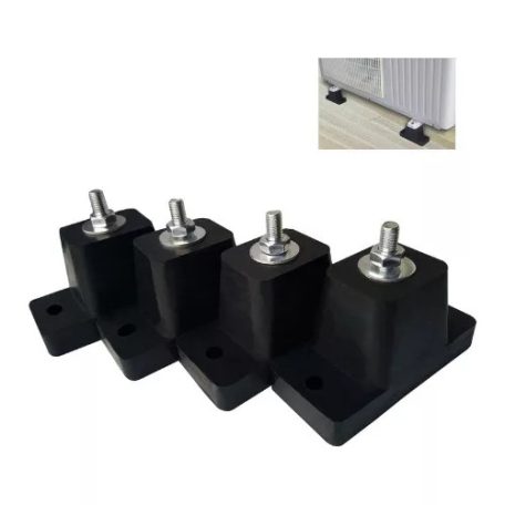 GUMI KLÍMATARTÓ ANTIVIBRÁCIÓS TALPKONZOL, 110 × 59 mm – 4 db/csomag