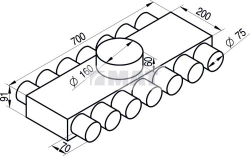 MAT - KL-14x75/160-OC - lapos elosztódoboz