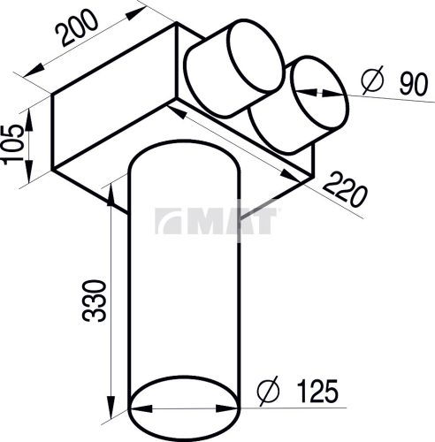 MAT - KLO-2x90/125-OC - mennyezeti/fali átvezető doboz