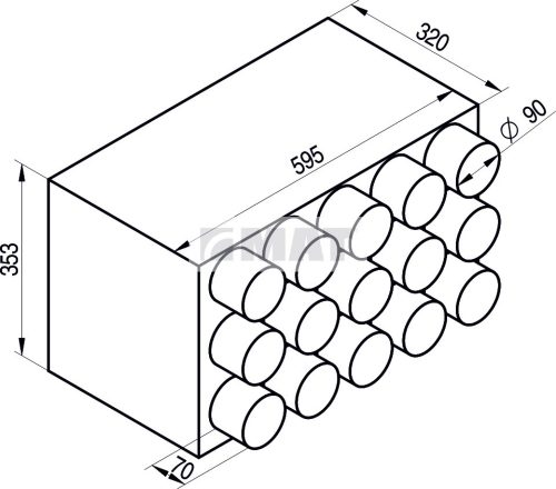 MAT - RT3R-15x90/160-OC - közvetlen elosztódoboz