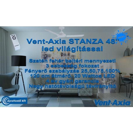 STANZA 48” Mennyezeti ventilátor LED világítással